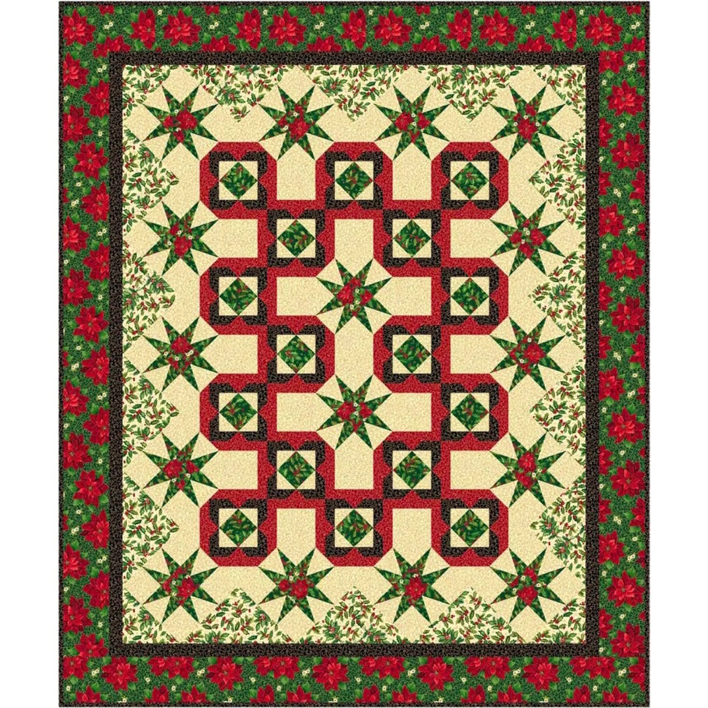 Poinsettia Symphony Quilt Kit - QT Fabrics
