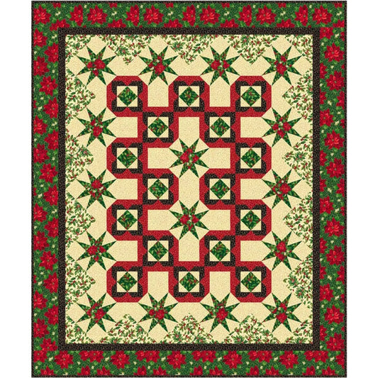 Poinsettia Symphony Quilt Kit - QT Fabrics