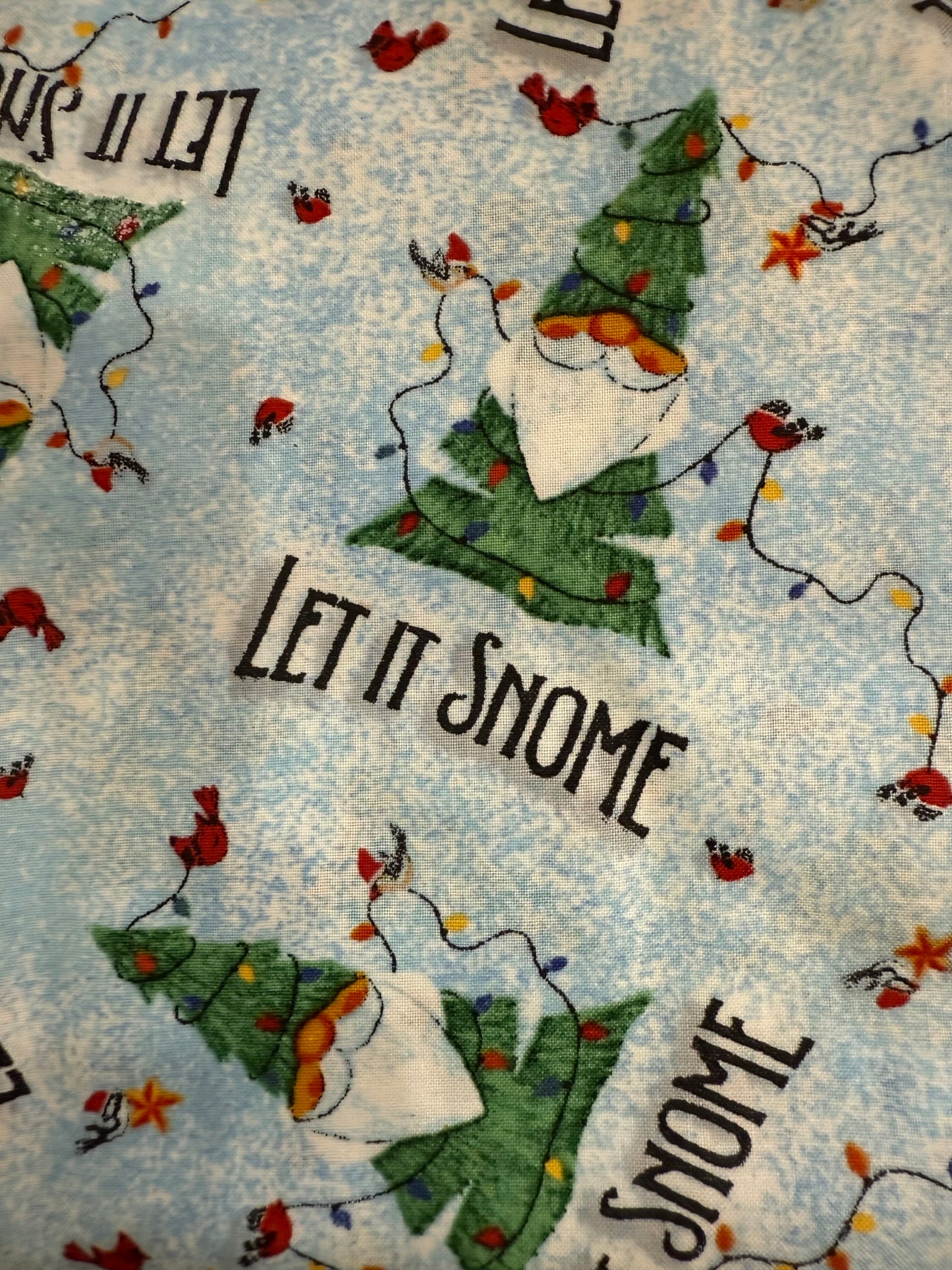 Let it Snome Christmas Gnomes Cotton Quilting Fabric