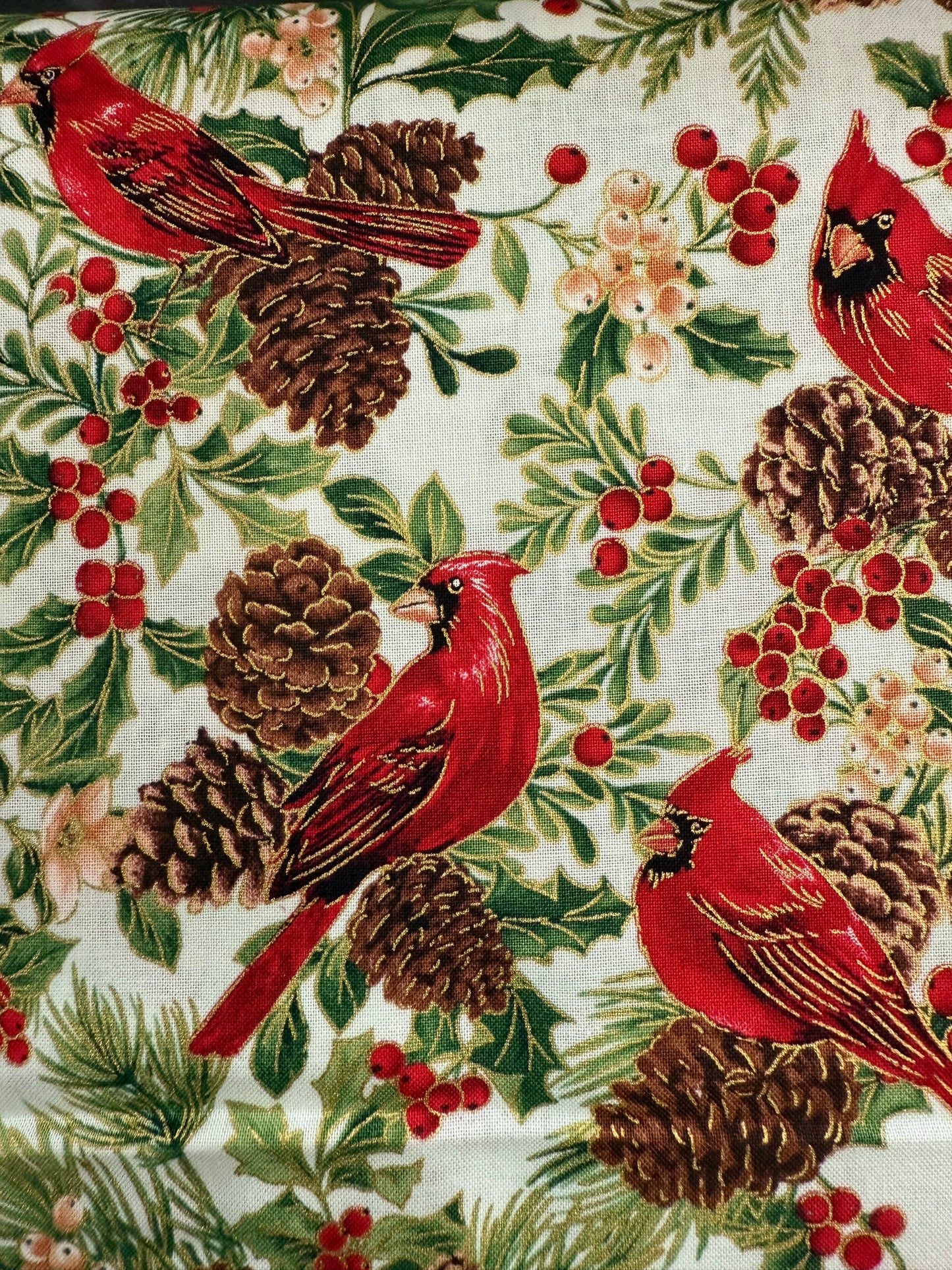Treat Holiday Cardinals Christmas Cotton Quilting Fabric