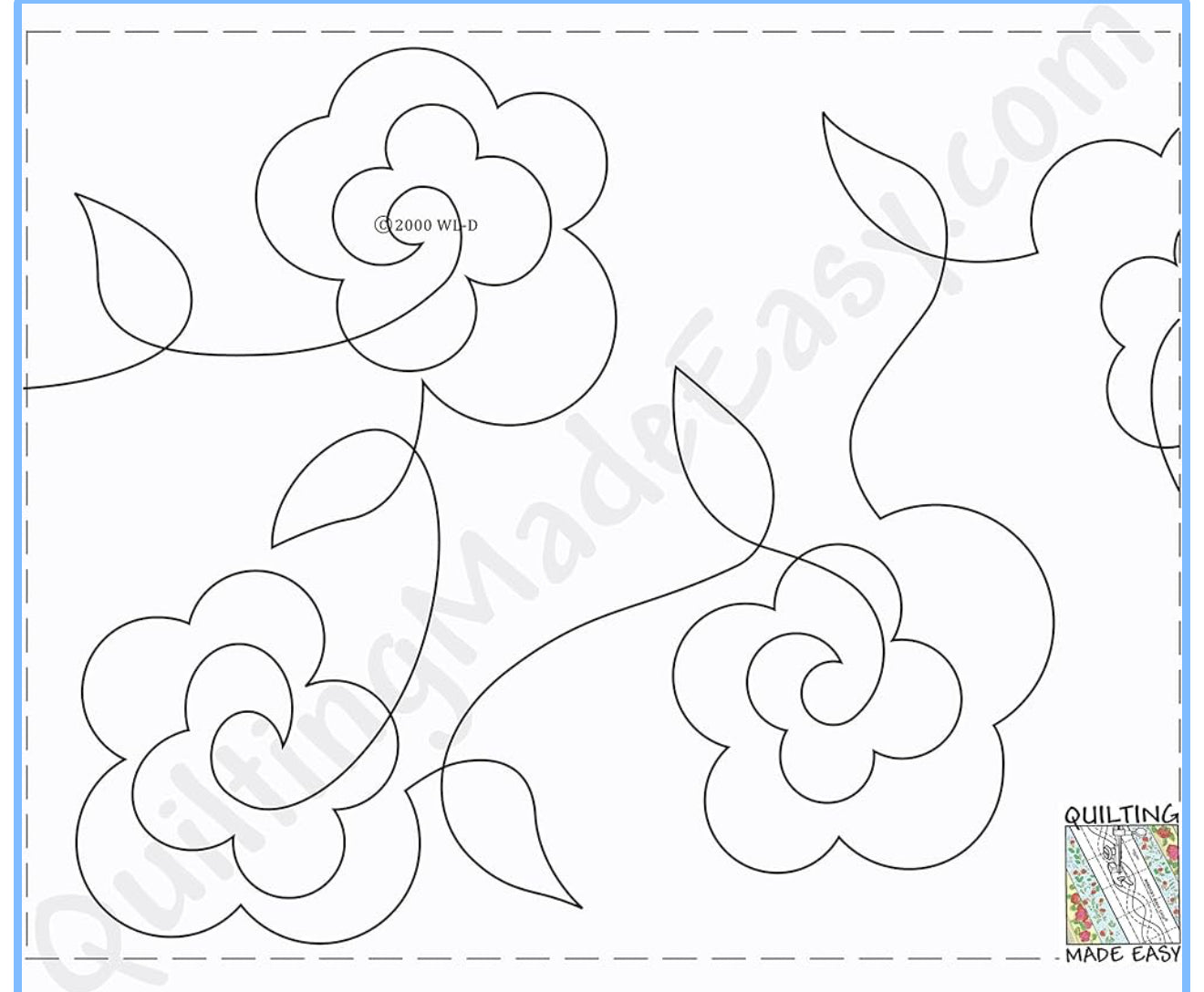 Rose Pantograph Quilting Pattern - Professional Long Arm Design
