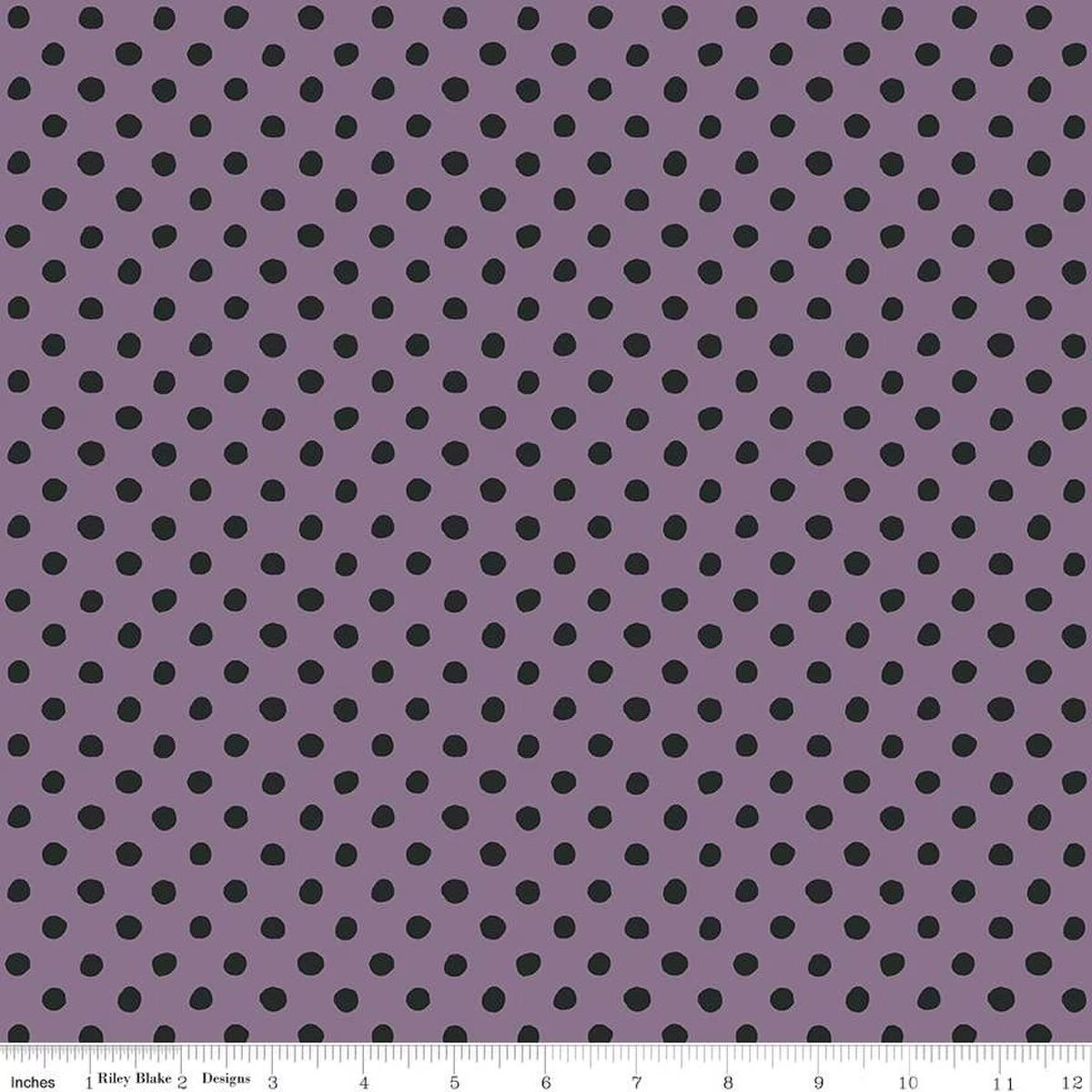 Trick or Treat Plum Fabric - Irregular Dots by Lisa Audit