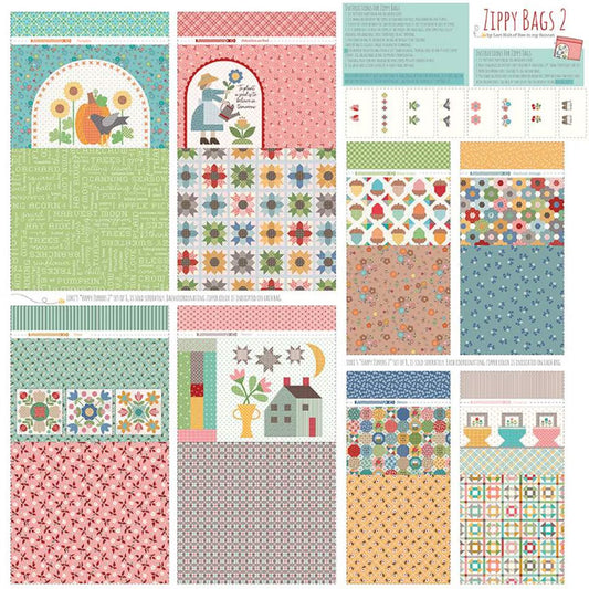 Calico Zippy Bags Panel by Lori Holt - 54" x 54" Cotton Canvas