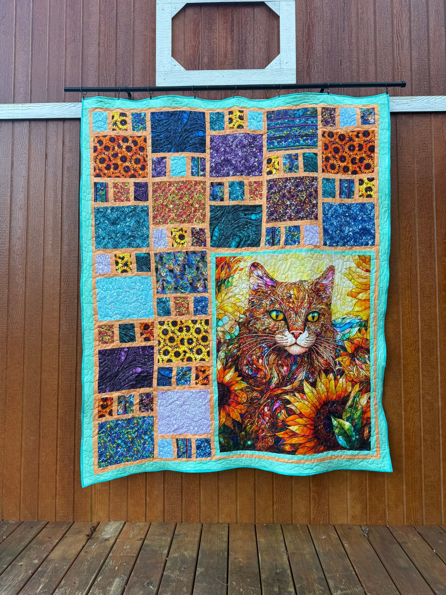 Stained glass cat