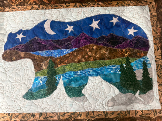 Montana sky bear wall hanging