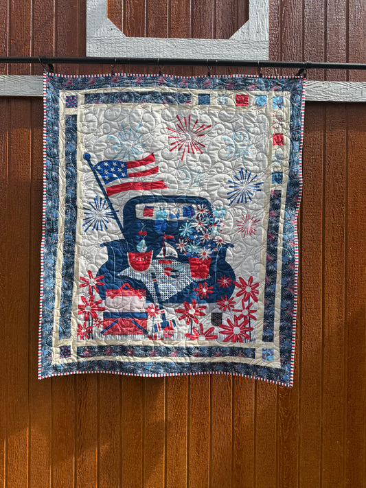 4th of July truck lap quilt