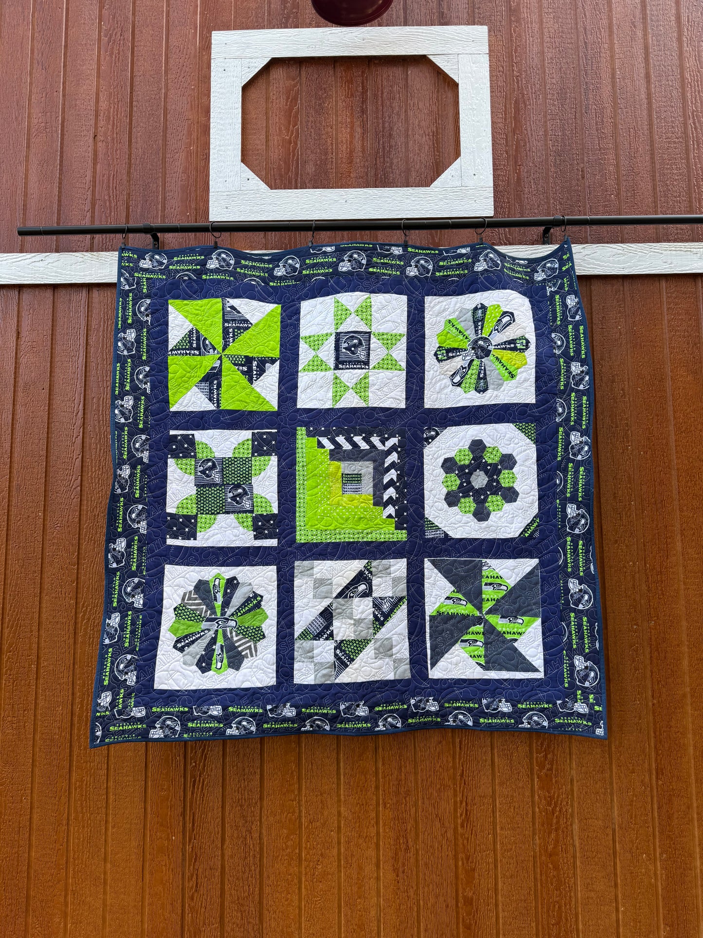 Seattle Seahawks Fan Quilt — Lap Size