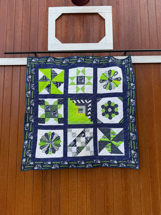 Seattle Seahawks Fan Quilt — Lap Size