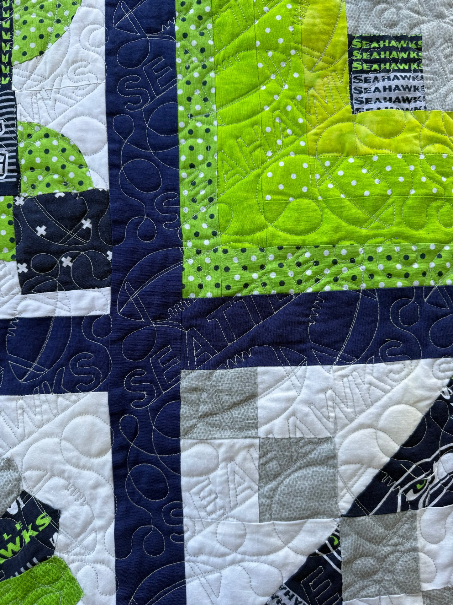 Seattle Seahawks Fan Quilt — Lap Size