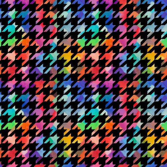 "Modern houndstooth pattern quilting fabric in trendy Instagram-inspired design"
