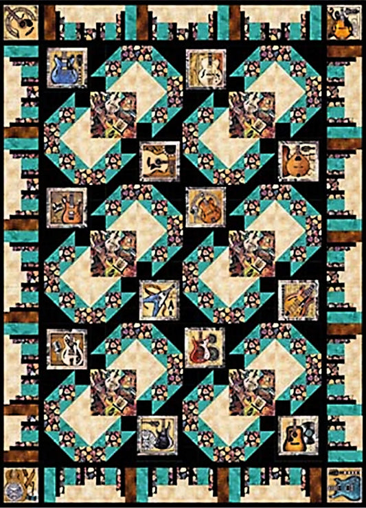 Rock In Roll Fantasy rhythm quilt quilt kit QT Fabrics