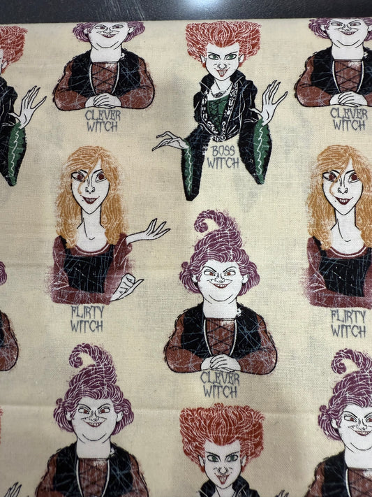 Disney Hocus Pocus Sanderson Sisters Cotton Quilting Fabric