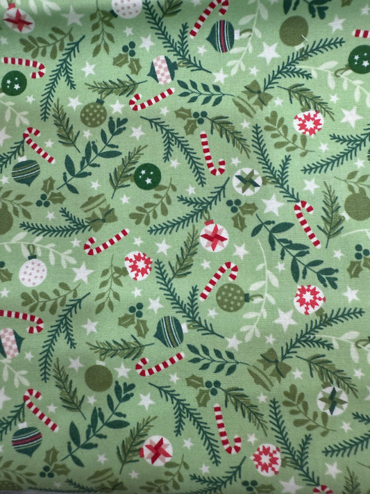 Kimberbell A Quilty Little Christmas Green Cotton Quilting Fabric