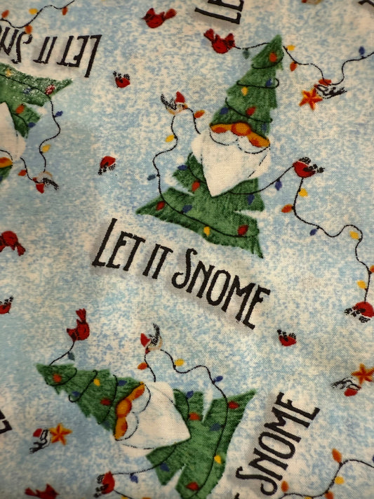 Let it Snome Christmas Gnomes Cotton Quilting Fabric