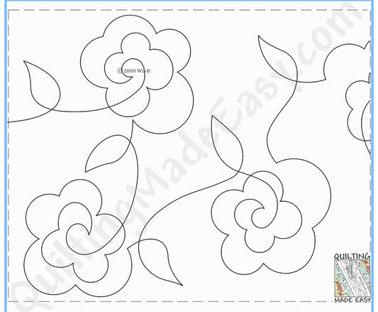 Rose Pantograph Quilting Pattern - Professional Long Arm Design