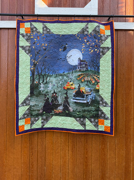 Toil and Trouble Witches lap quilt