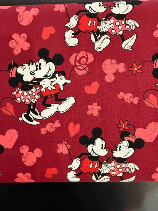 Disney Mickey and Minnie Mouse Love Cotton Quilting Fabric
