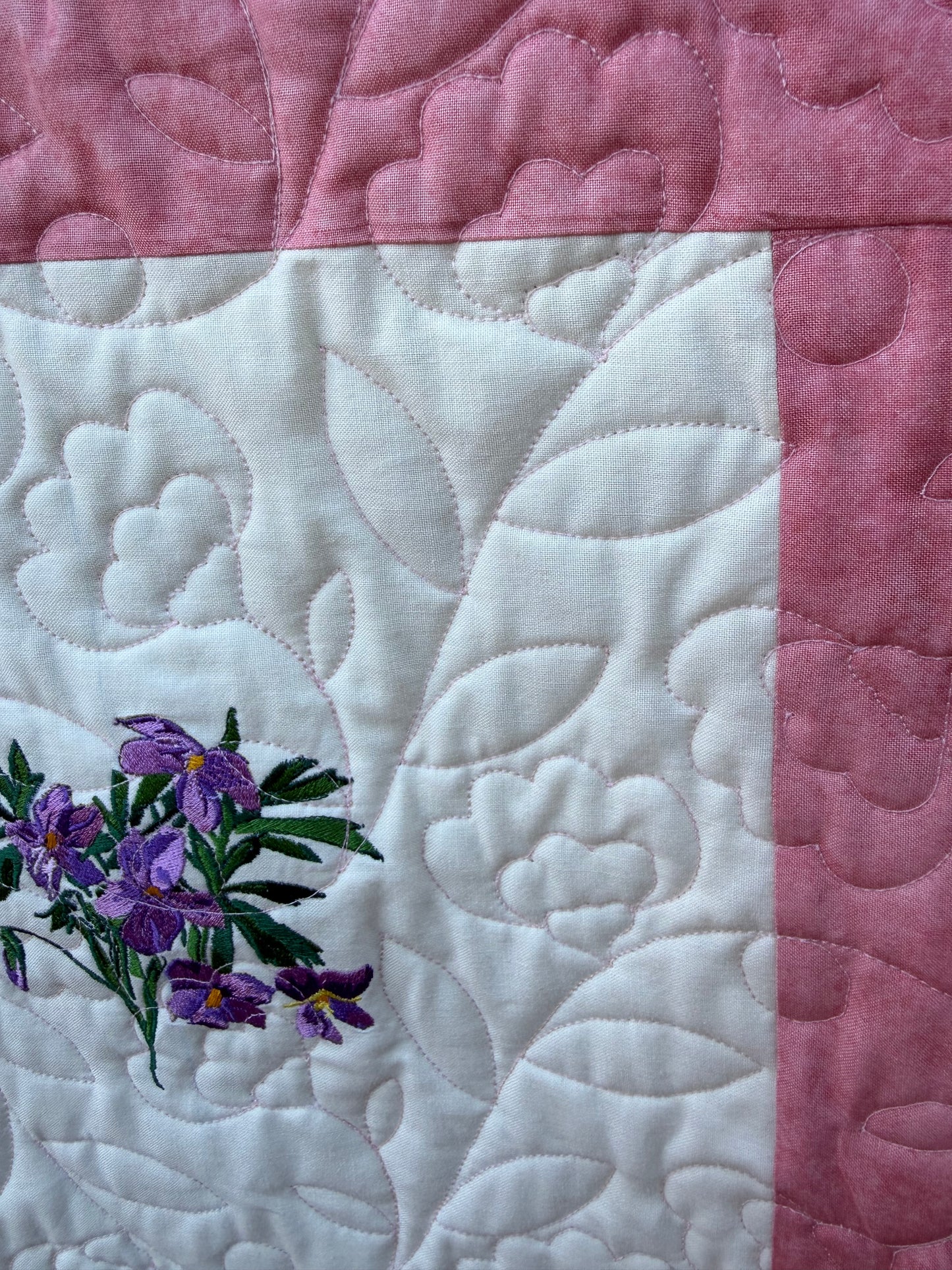 Pink Rose Garden Botanical Quilt